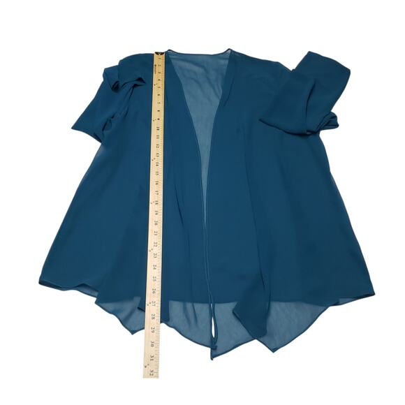 Elegant Blue-Green 2-Piece Women's Top Set – Size 14, Sheer Cardigan & Tank - Picture 10 of 13